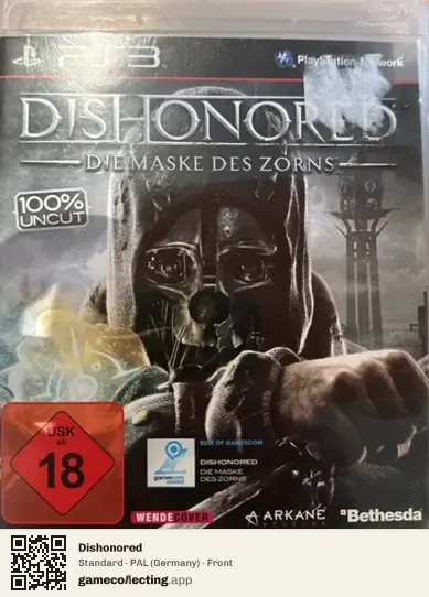 Dishonored PlayStation 3, Germany box front