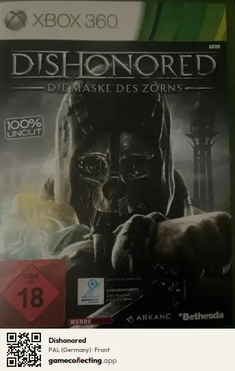 Dishonored Xbox 360, Germany box front