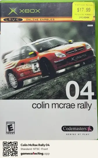 Colin McRae Rally 04 Xbox, NTSC box front