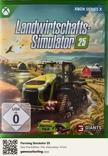 Farming Simulator 25 Xbox Series X, Germany box front