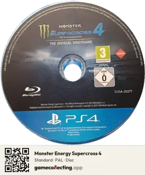 Monster Energy Supercross 4 PlayStation 4, PAL disc