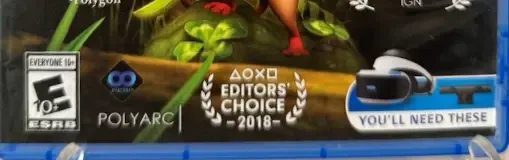 Moss, the ESRB box on its front