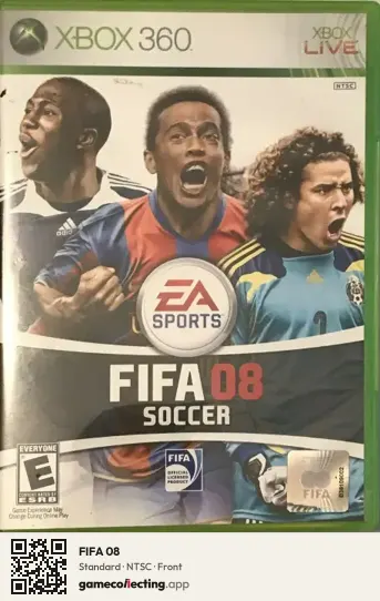 FIFA 08 Xbox 360, NTSC box front