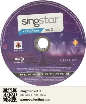 SingStar Vol. 2 PlayStation 3, PAL disc