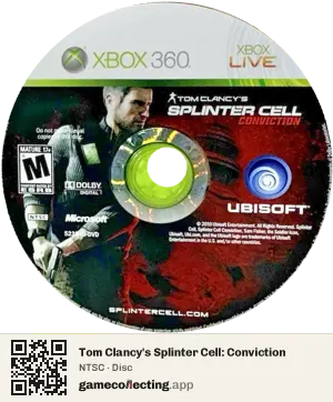 Tom Clancy's Splinter Cell: Conviction Xbox 360, NTSC disc