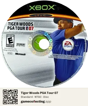Tiger Woods PGA Tour 07 Xbox, NTSC disc