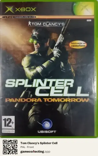 Tom Clancy's Splinter Cell Xbox, PAL box front