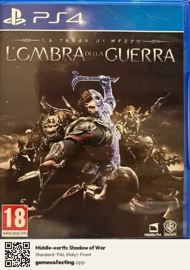 Middle-earth: Shadow of War PlayStation 4, Italy box front