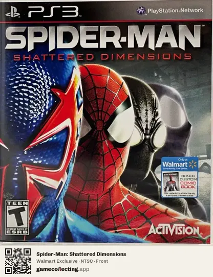 Spider-Man: Shattered Dimensions PlayStation 3, NTSC box front