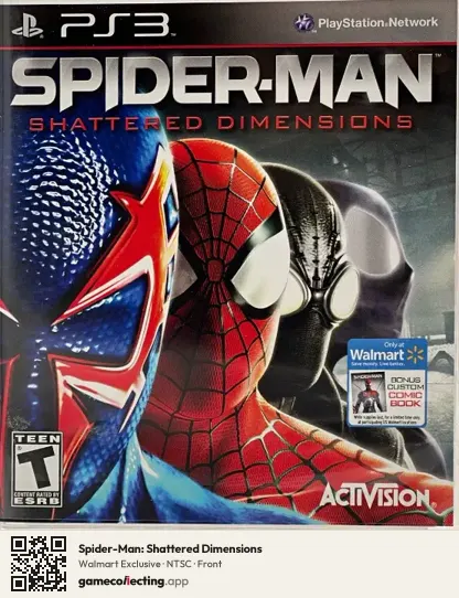 Spider-Man: Shattered Dimensions PlayStation 3, NTSC box front