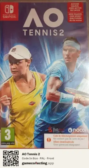 AO Tennis 2 Nintendo Switch, PAL box front