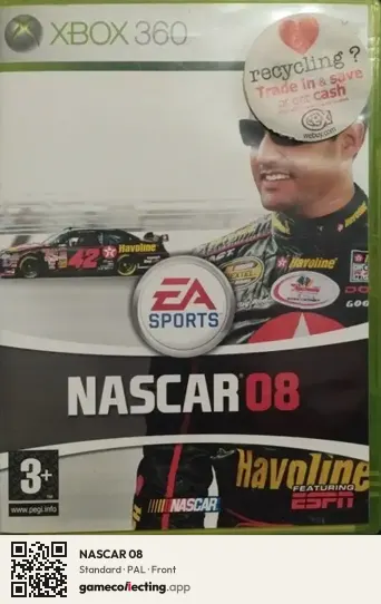 NASCAR 08 Xbox 360, PAL box front