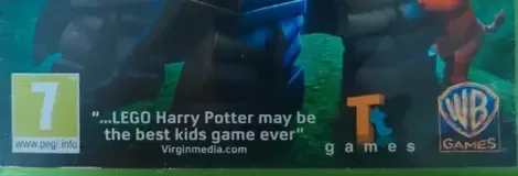 LEGO Harry Potter: Years 1-4, the PEGI square on its front