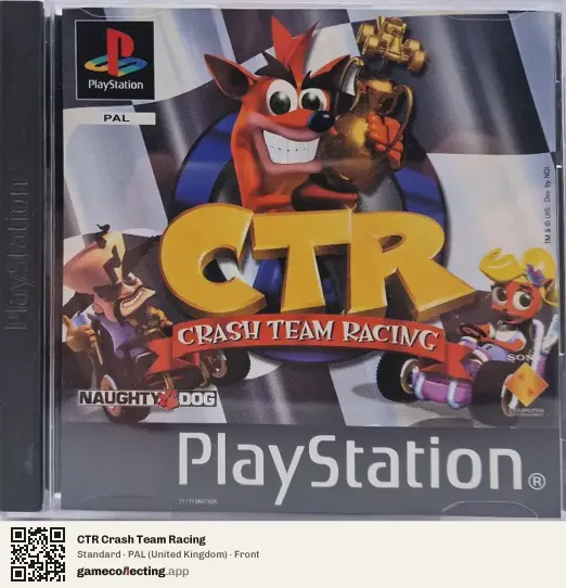 CTR Crash Team Racing PlayStation, United Kingdom box front