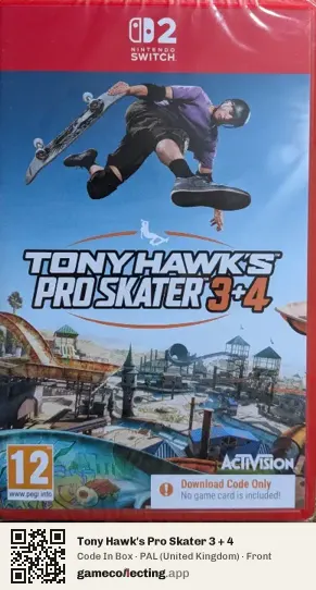 Tony Hawk's Pro Skater 3 + 4 Nintendo Switch 2, United Kingdom box front