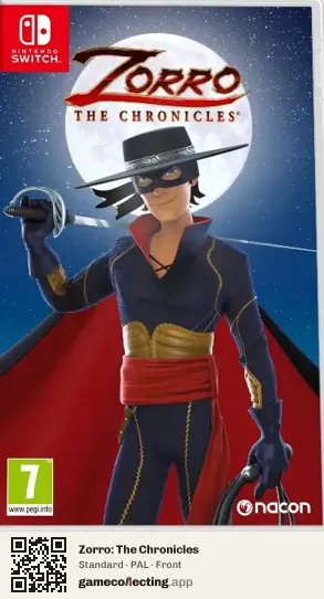 Zorro: The Chronicles Nintendo Switch, PAL box front