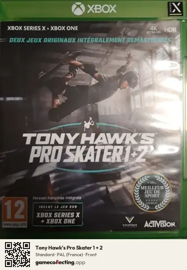 Tony Hawk's Pro Skater 1 + 2 Xbox Series X, France box front