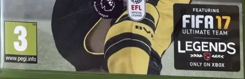 FIFA 17, the PEGI square on its front