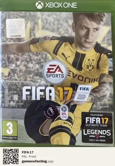 FIFA 17 Xbox One, PAL box front