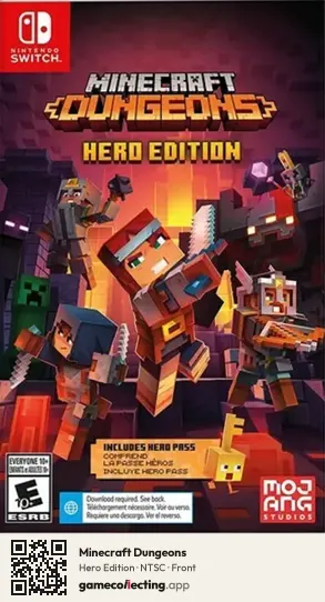 Minecraft Dungeons Nintendo Switch, NTSC box front