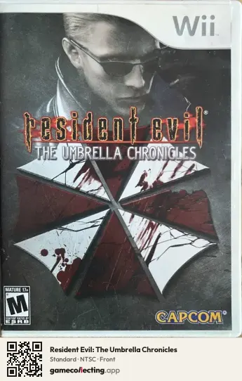 Resident Evil: The Umbrella Chronicles Nintendo Wii, NTSC box front