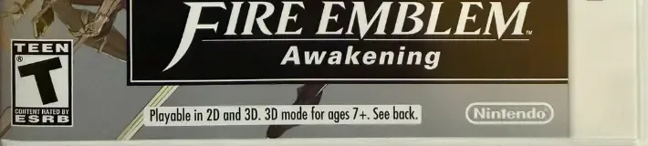 Fire Emblem: Awakening, the ESRB box on its front