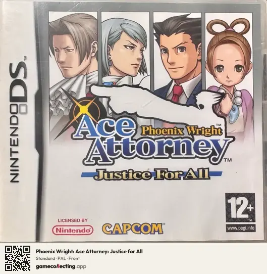 Phoenix Wright: Ace Attorney: Justice for All Nintendo DS, PAL box front