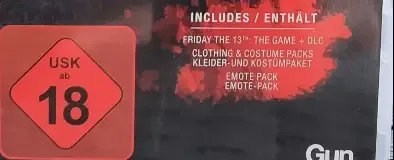 Friday the 13th: The Game, the USK square on its front