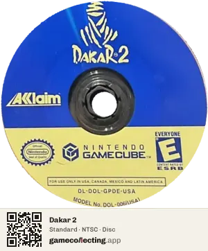 Dakar 2 Nintendo GameCube, NTSC disc