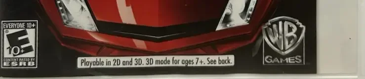 Spy Hunter, the ESRB box on its front