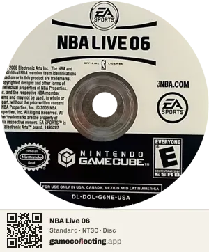 NBA Live 06 Nintendo GameCube, NTSC disc
