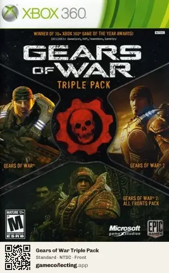 Gears of War Triple Pack Xbox 360, NTSC box front