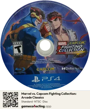 Marvel vs. Capcom Fighting Collection: Arcade Classics PlayStation 4, NTSC disc