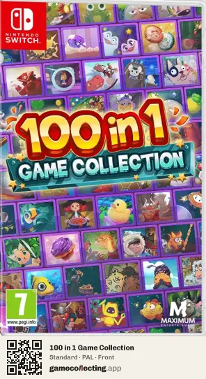 100 in 1 Game Collection Nintendo Switch, PAL box front