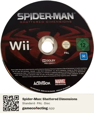 Spider-Man: Shattered Dimensions Nintendo Wii, PAL disc