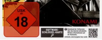Metal Gear Solid: Master Collection Vol. 2, the USK square on its front