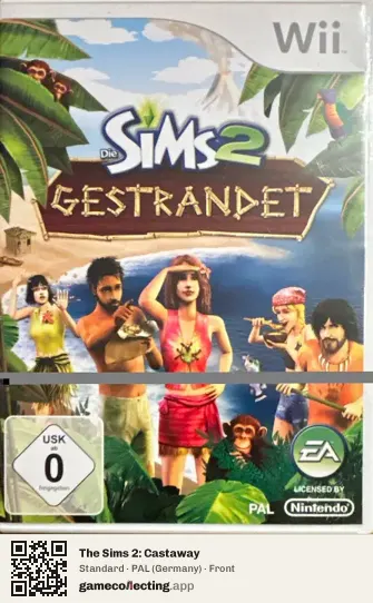 The Sims 2: Castaway Nintendo Wii, Germany box front