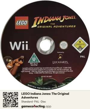 LEGO Indiana Jones: The Original Adventures Nintendo Wii, PAL disc