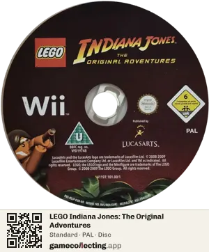 LEGO Indiana Jones: The Original Adventures Nintendo Wii, PAL disc