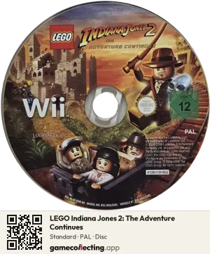 LEGO Indiana Jones 2: The Adventure Continues Nintendo Wii, PAL disc