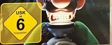 Luigi's Mansion 3, the USK square on its front