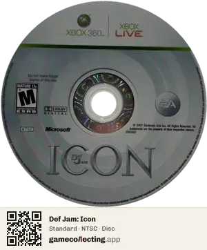 Def Jam: Icon Xbox 360, NTSC disc