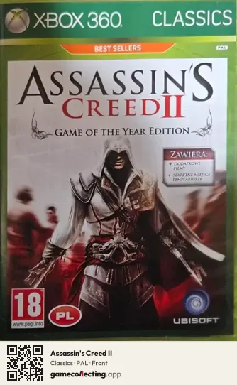 Assassin's Creed II Xbox 360, PAL box front