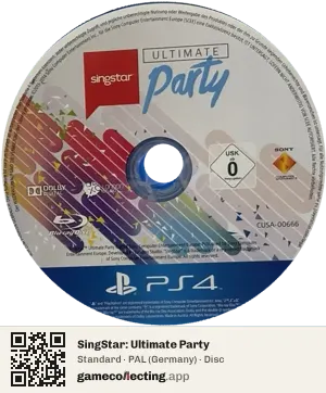 SingStar: Ultimate Party PlayStation 4, PAL disc