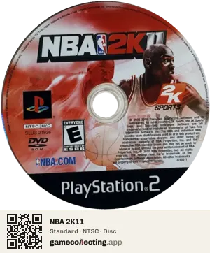 NBA 2K11 PlayStation 2, NTSC disc