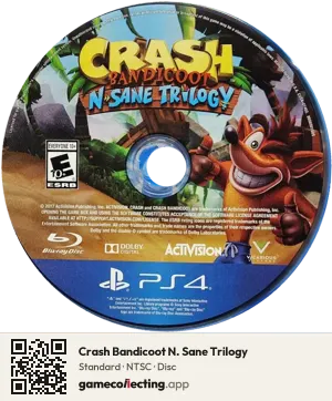 Crash Bandicoot N. Sane Trilogy PlayStation 4, NTSC disc
