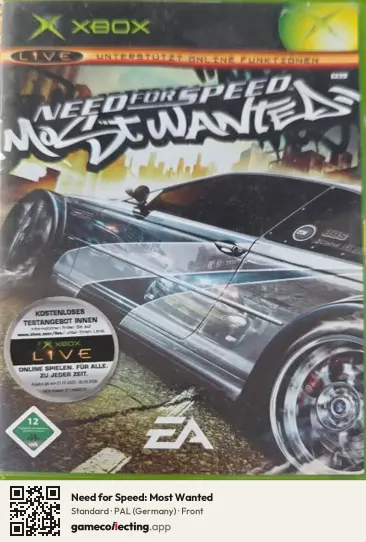 Need for Speed: Most Wanted Xbox, Germany box front