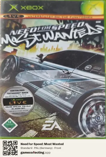 Need for Speed: Most Wanted Xbox, Germany box front