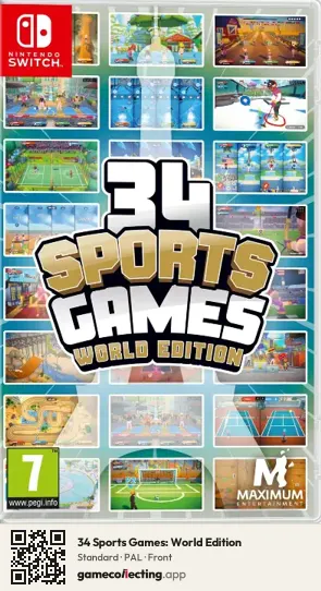 34 Sports Games: World Edition Nintendo Switch, PAL box front