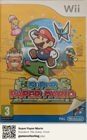 Super Paper Mario Nintendo Wii, Italy box front